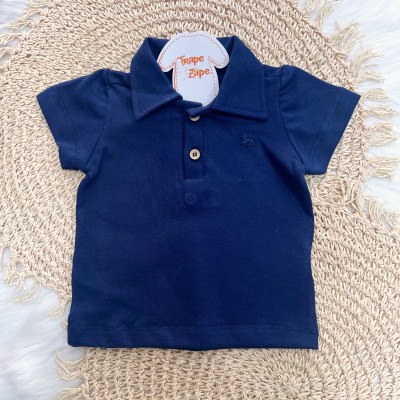 Conj Camisa Polo e Short Xadrez Marinho